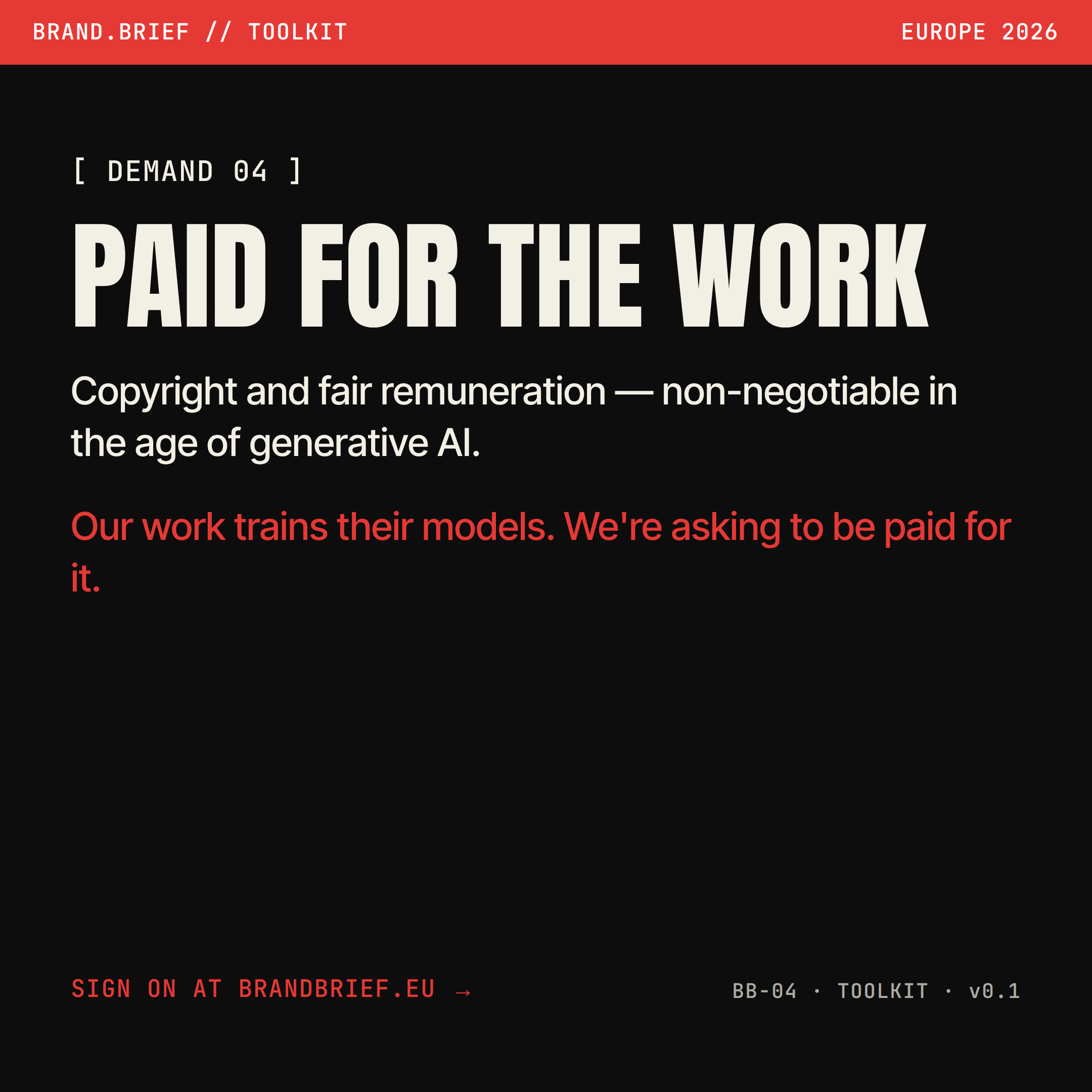 Demand 04 — Paid for the work